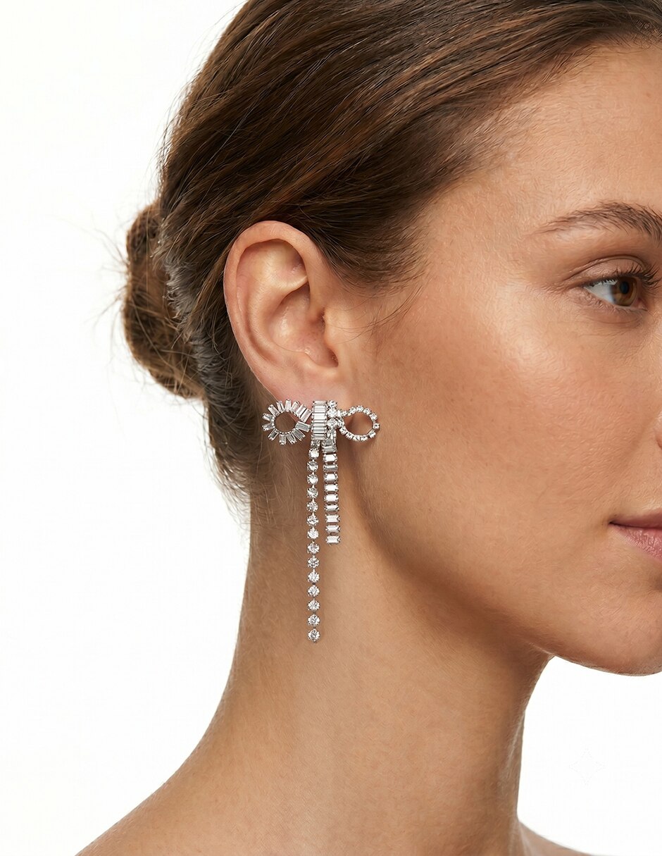Aretes de moño Crystalized Coquette con acabado brillante cristal 3