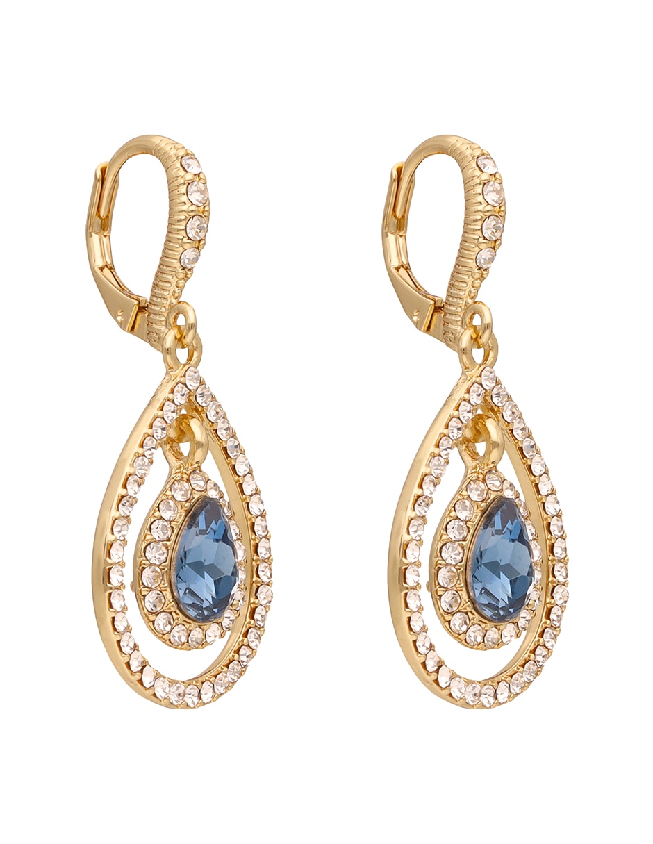 Aretes ovalados Garden Of Elegance con acabado brillante cristal Aretes ovalados Garden Of Elegance con acabado brillante cristal