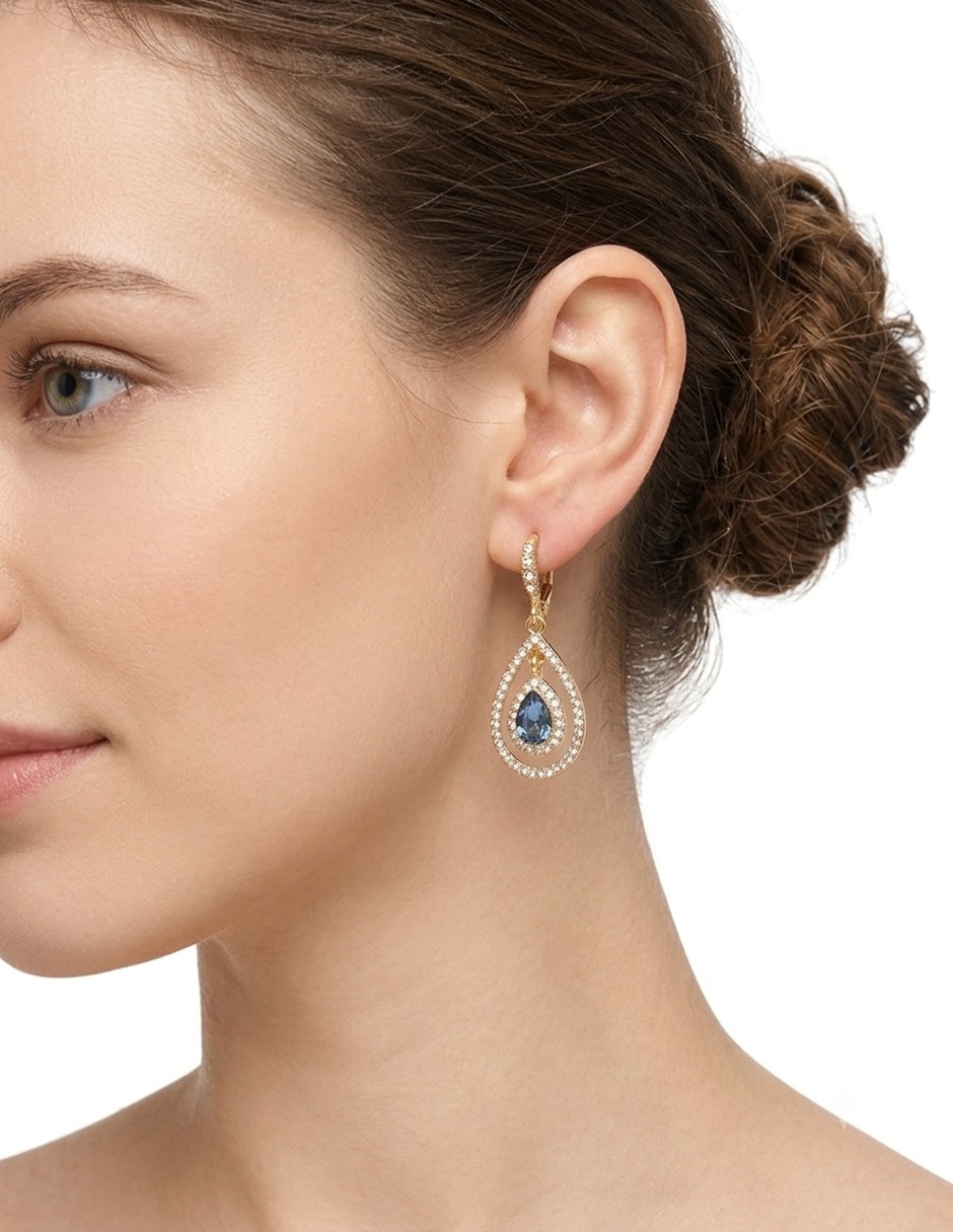 Aretes ovalados Garden Of Elegance con acabado brillante cristal 2