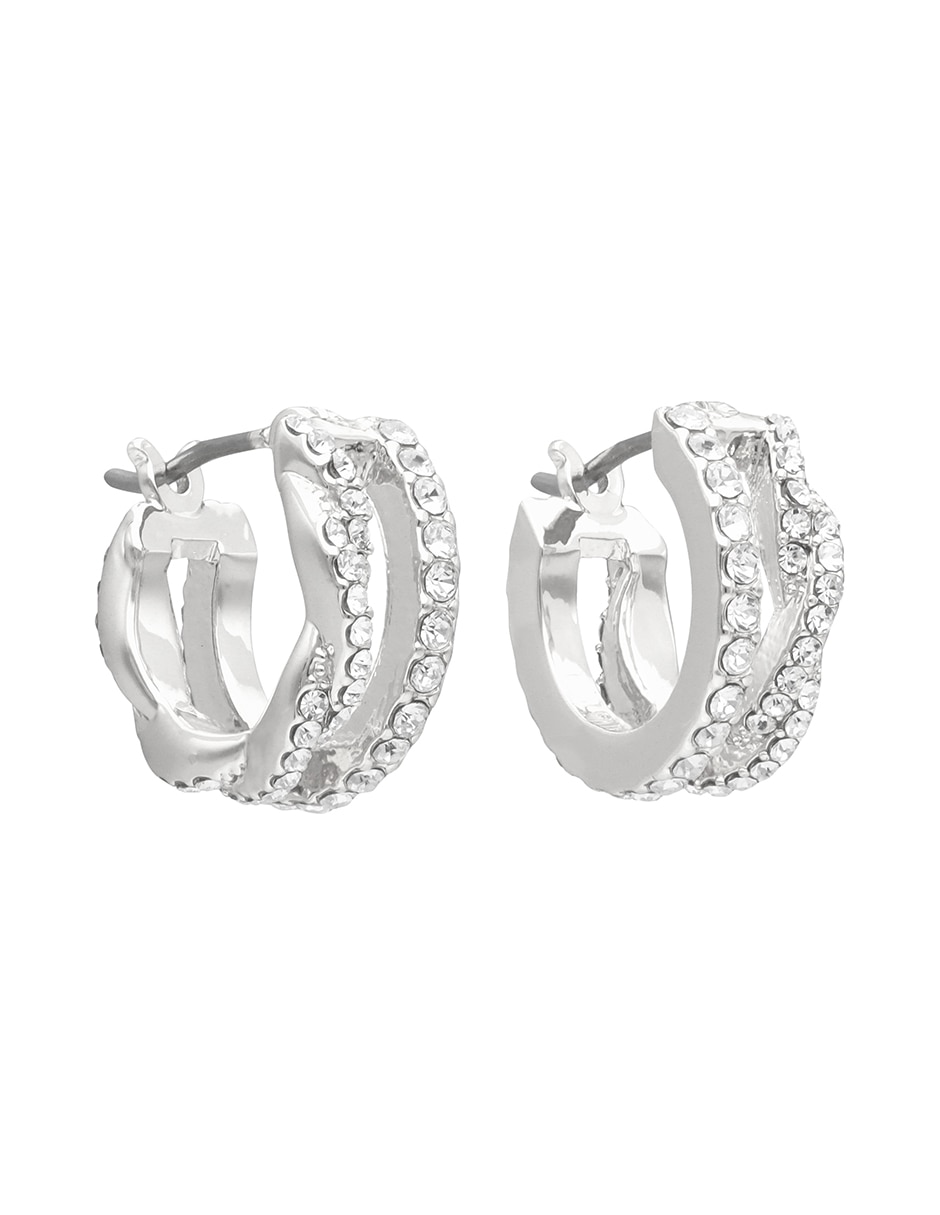 Arracadas mystic twist de latón con acabado pavé cristal