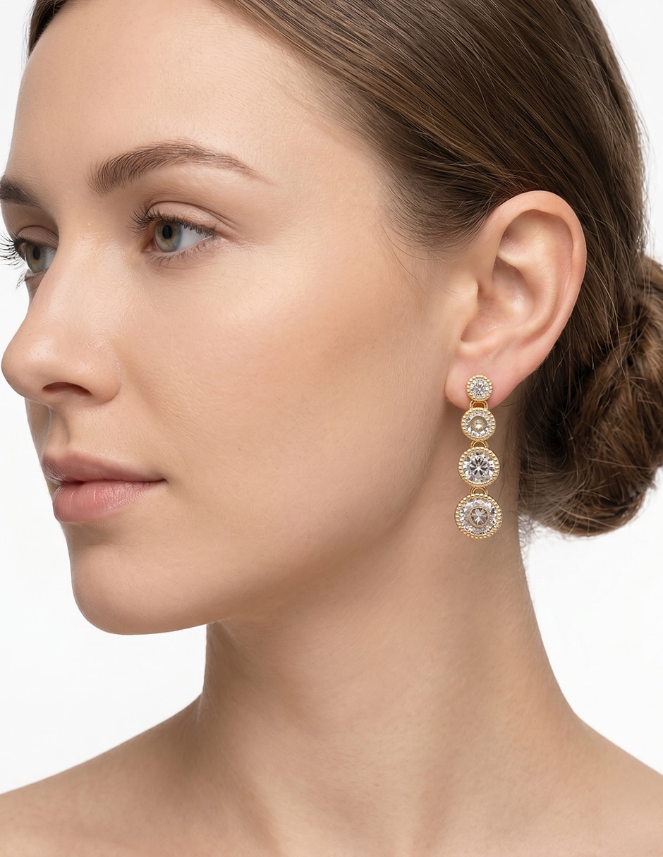 Aretes circulares Social Cz Ears con acabado pulido 2