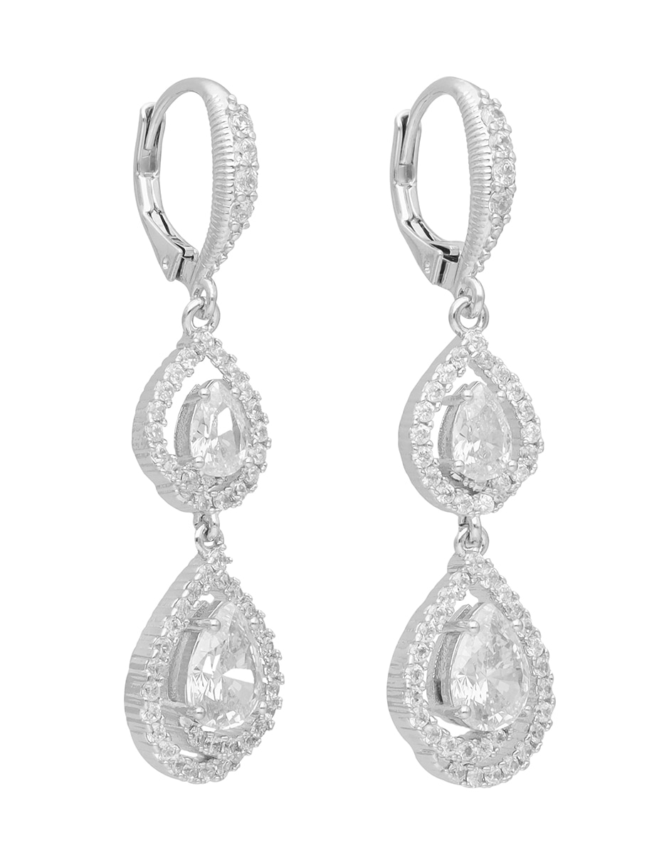 Aretes de gota She'S All Class con acabado brillante