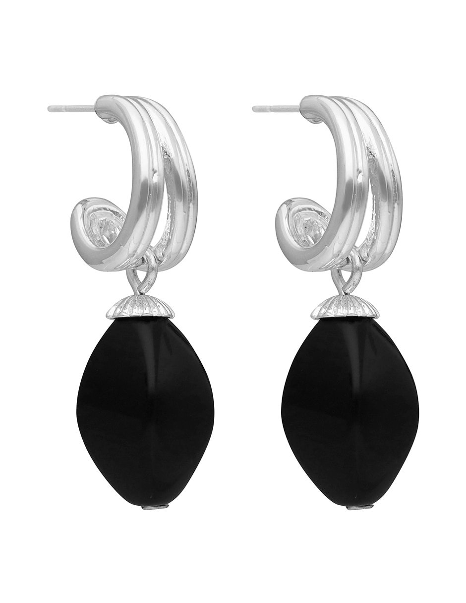 Aretes de gota Jet Set con acabado pulido