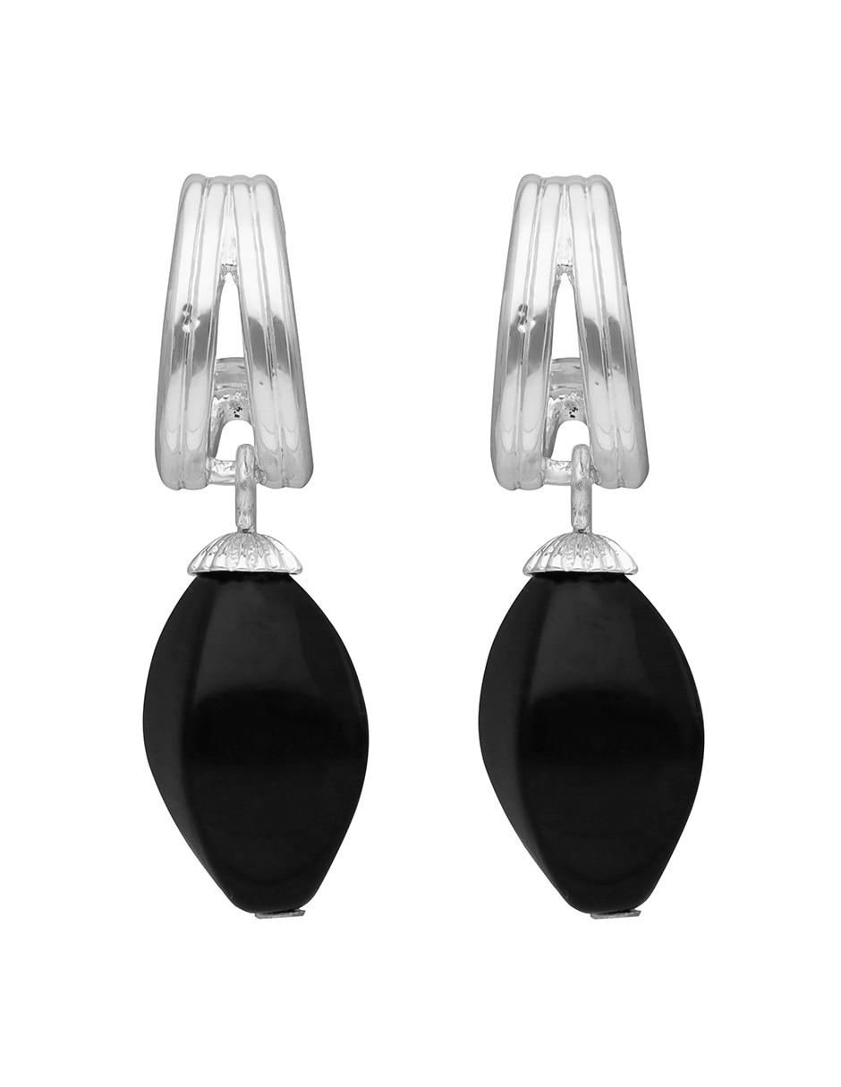 Aretes de gota Jet Set con acabado pulido 2