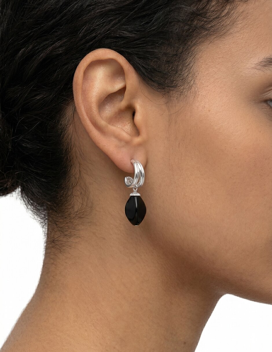 Aretes de gota Jet Set con acabado pulido 3