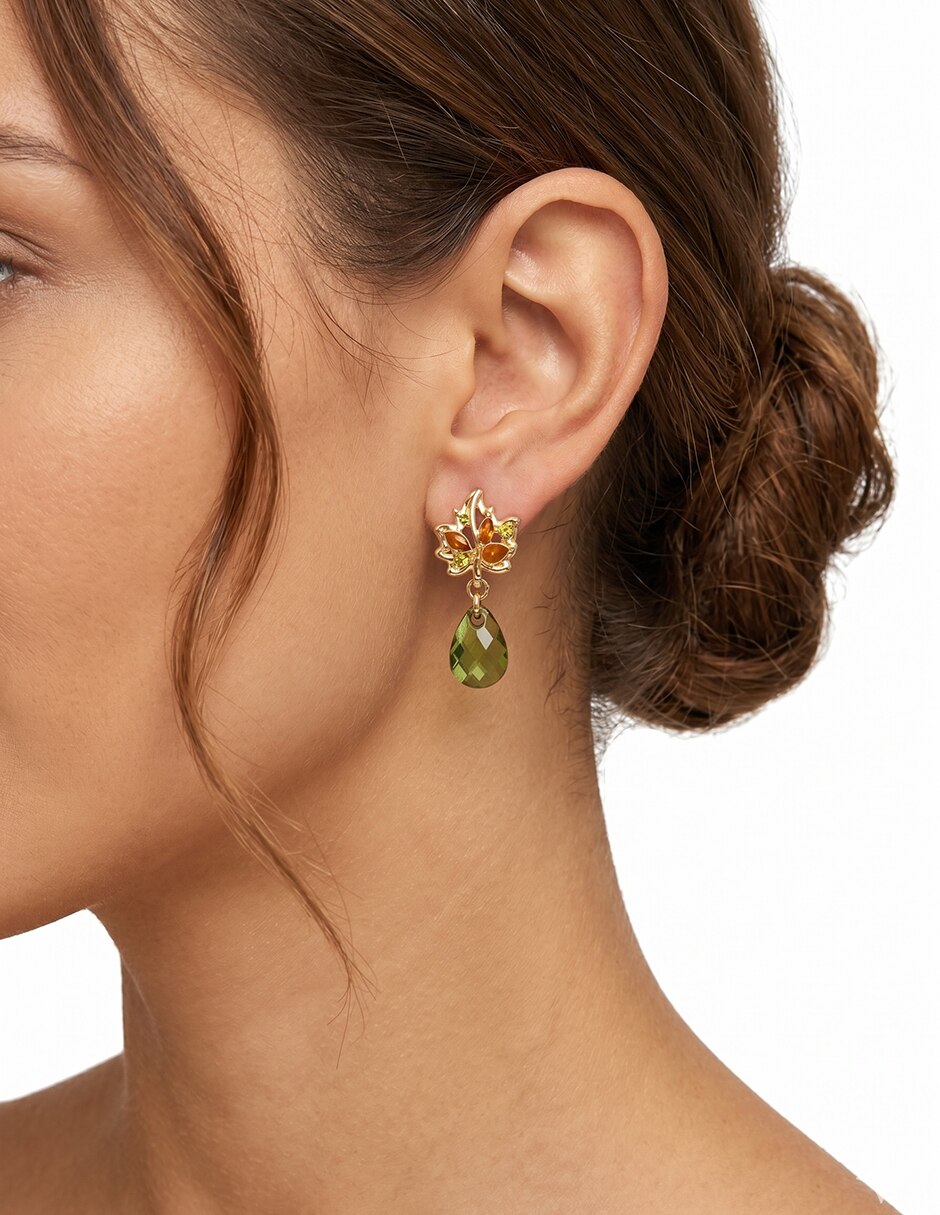 Aretes de gota Autumn Spice con acabado pulido resina 3