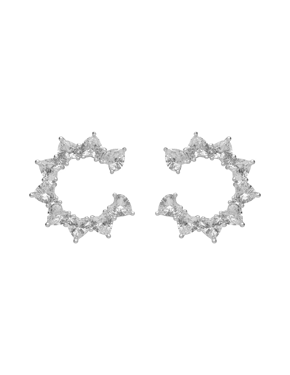 Aretes circulares Social Cz Ears con acabado pulido 2
