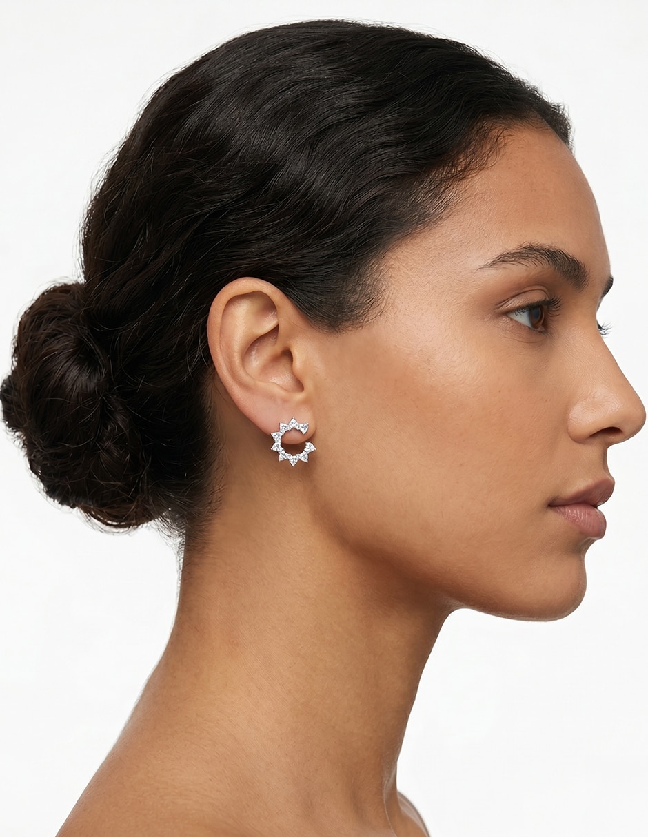 Aretes circulares Social Cz Ears con acabado pulido 3