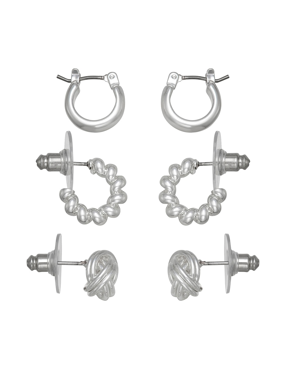 Set de aretes de (si aplica) Circular No aplica BASIC METAL de Aleación metálica Sin kilataje con acabado Pulido Sin gema Set de aretes de (si aplica) Circular No aplica BASIC METAL de Aleación metálica Sin kilataje con acabado Pulido Sin gema