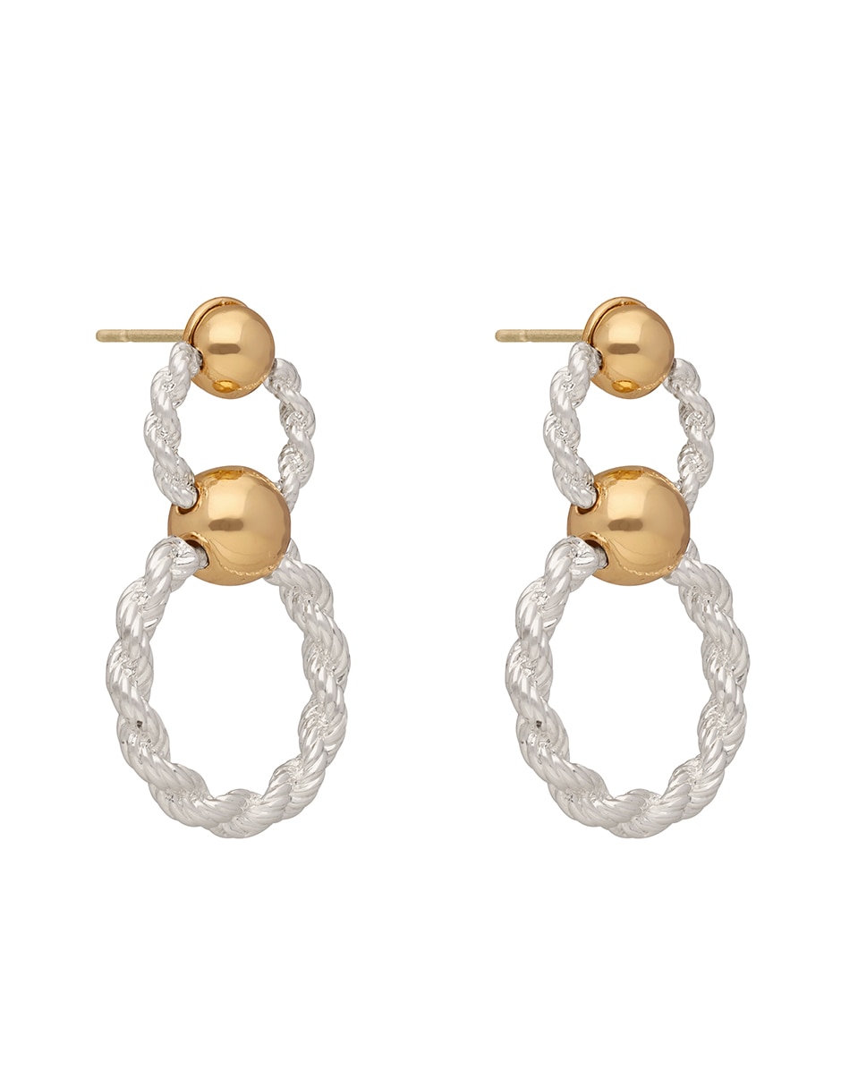 Aretes largos Metal Mix con acabado pulido Aretes largos Metal Mix con acabado pulido