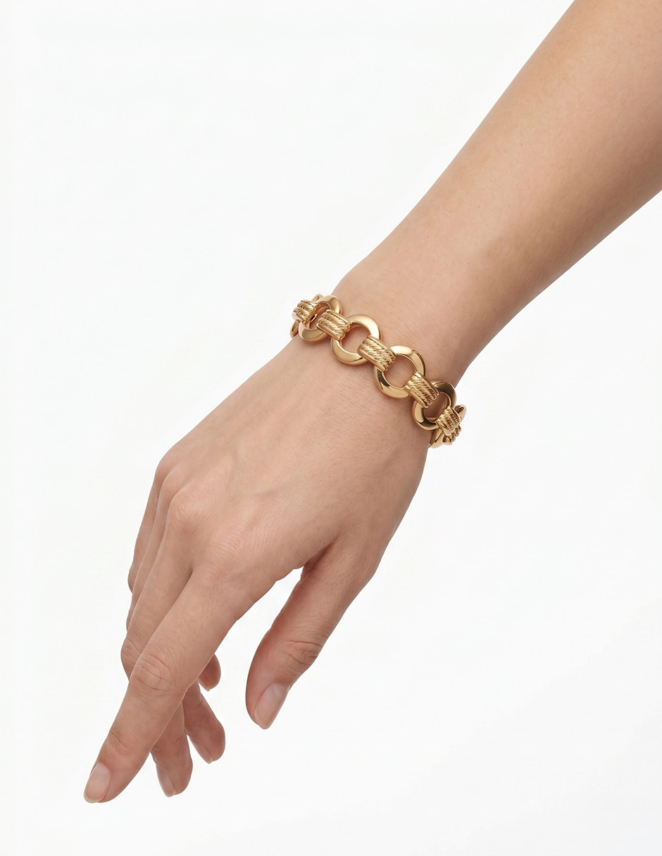 Pulsera Golden Ropes con acabado pulido 2