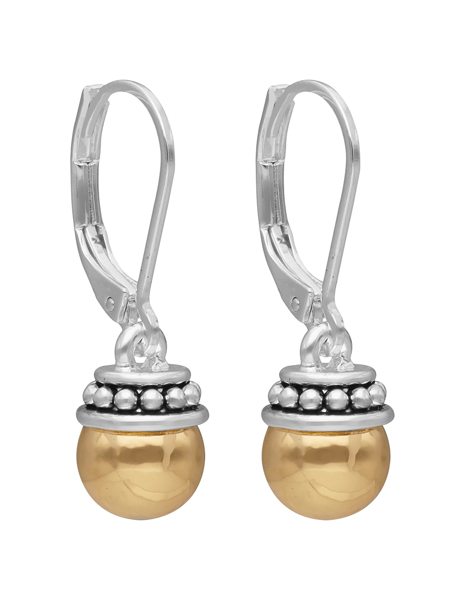 Aretes largos Metal Mix con acabado pulido