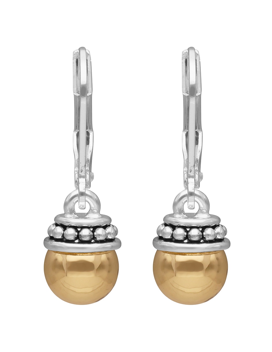 Aretes largos Metal Mix con acabado pulido 2