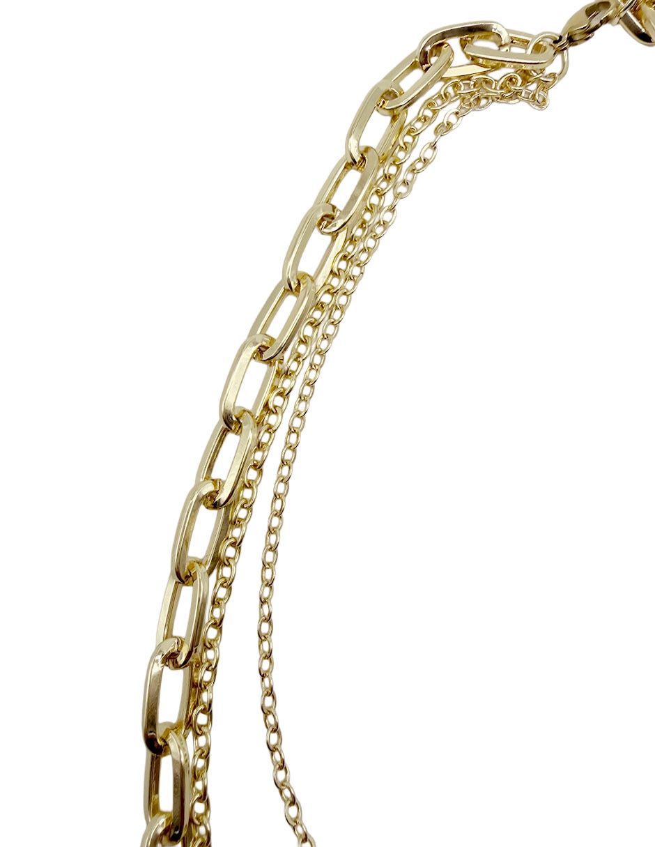 Collar con dije Cruz de oro laminado 6