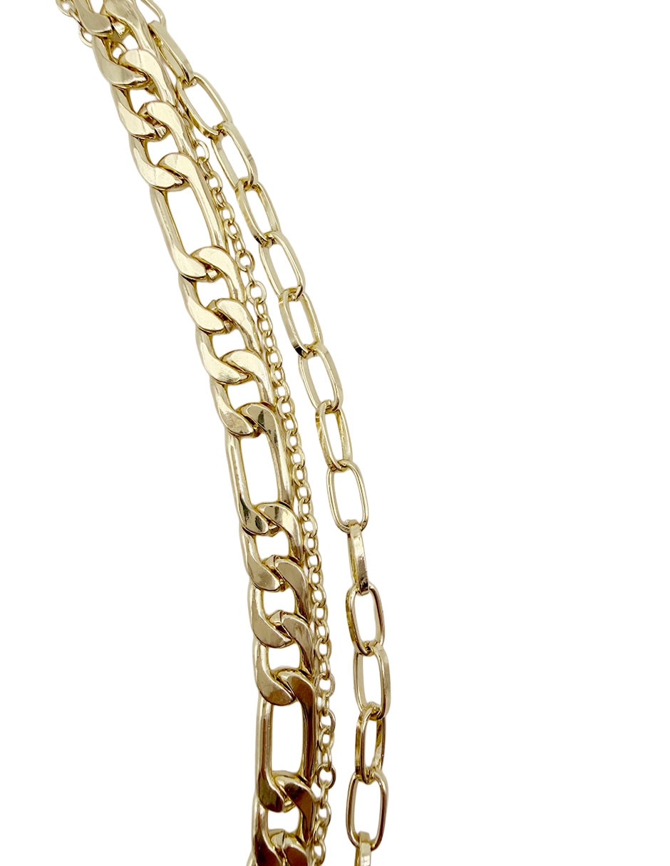 Collar con dije de flor de oro laminado 10 k 12
