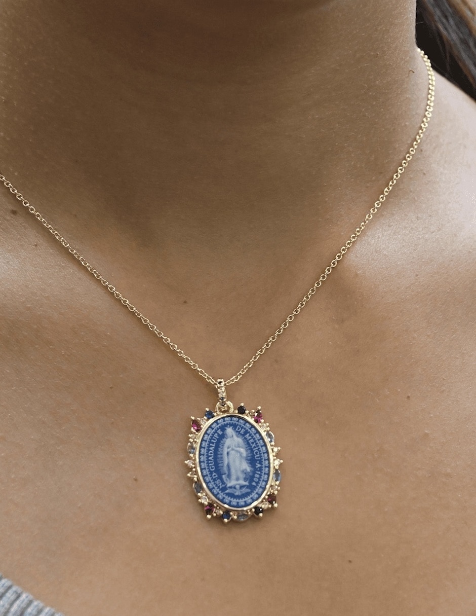 Collar ovalado religiosos 14 k 3