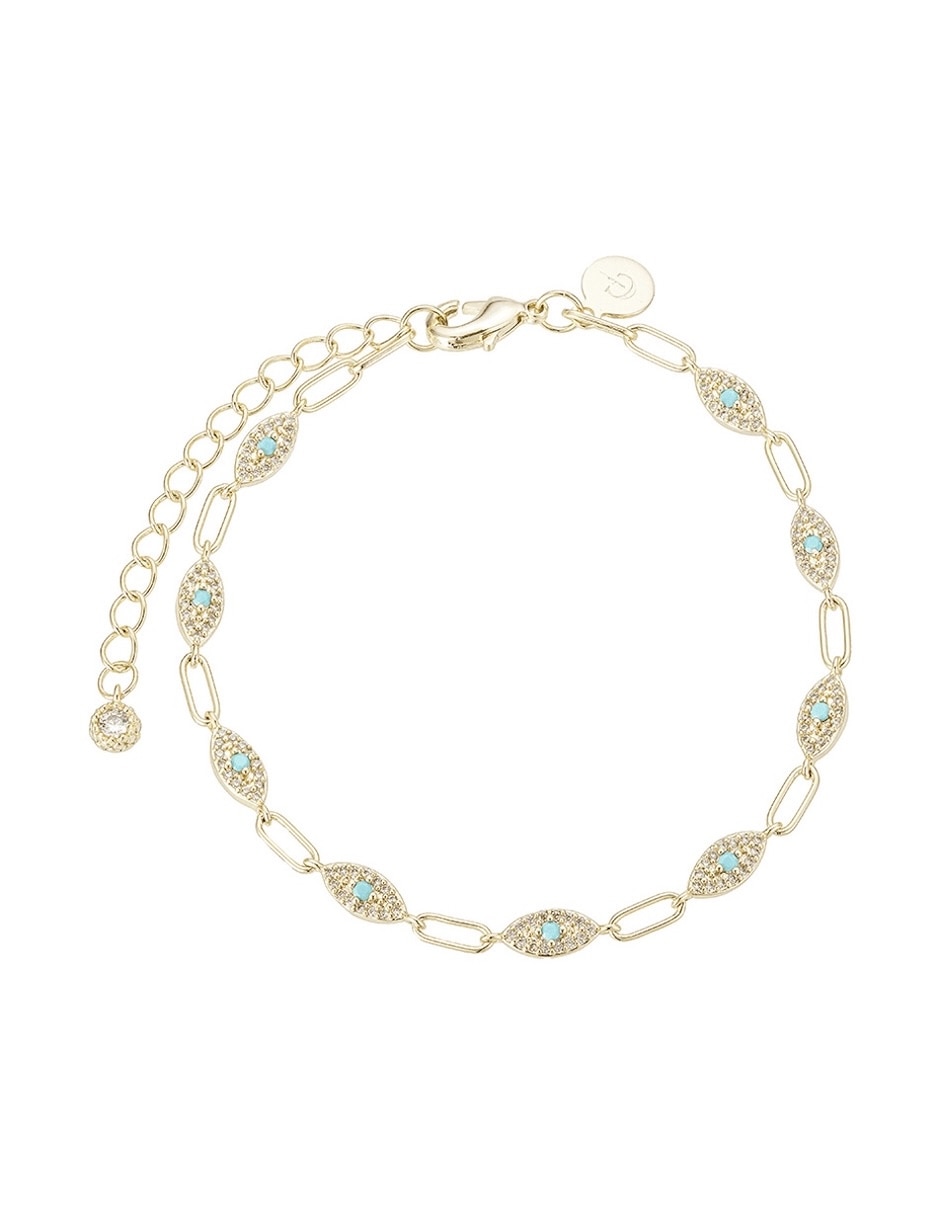 Pulsera pulsera de aleación de metal 14 k golden circonias 1