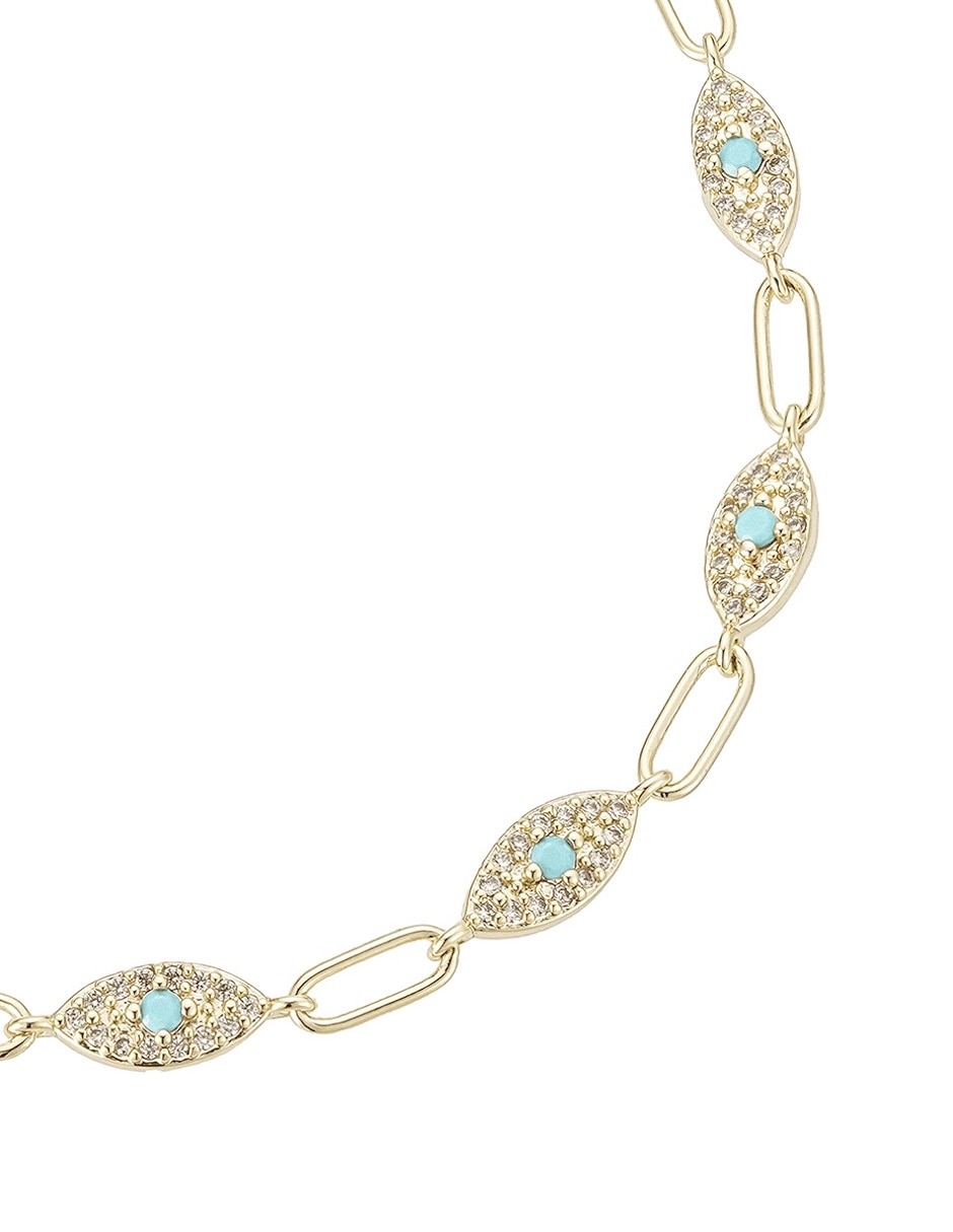 Pulsera pulsera de aleación de metal 14 k golden circonias