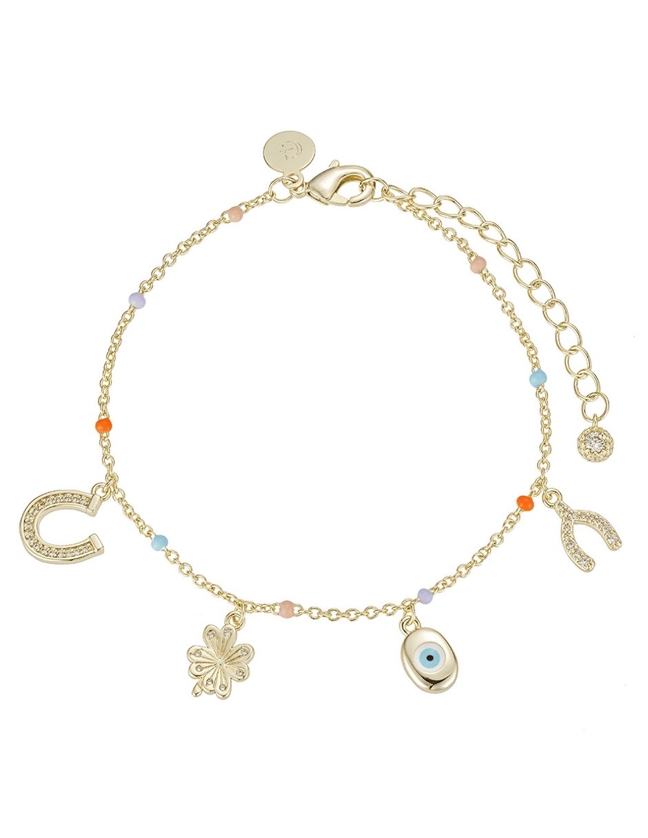 Pulsera pulsera de aleación de metal 14 k buena suerte 1