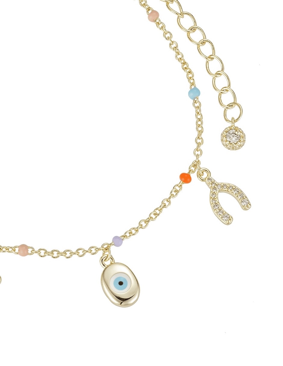 Pulsera pulsera de aleación de metal 14 k buena suerte