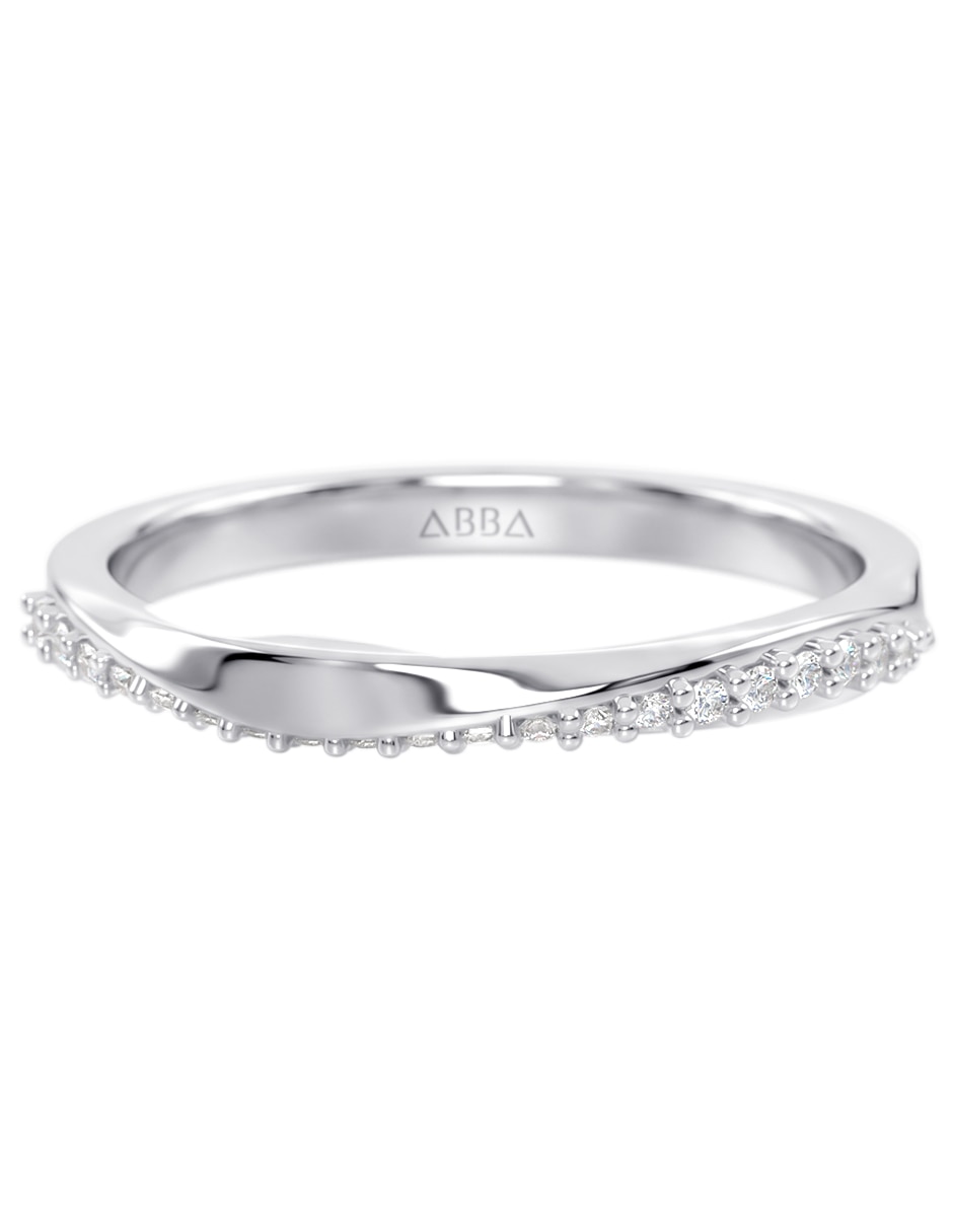 Anillo 14 k de oro zirconia brillante
