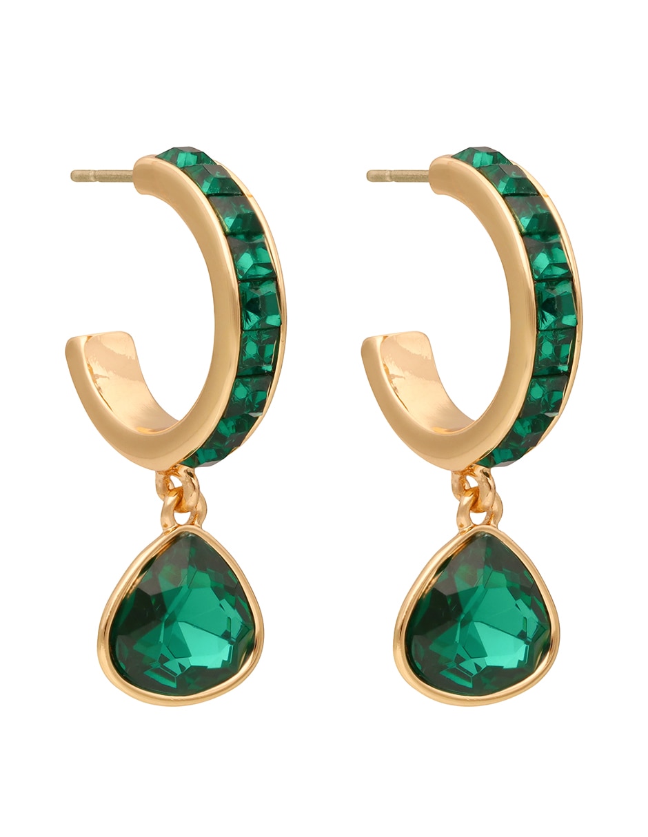 Aretes circulares Color Earring Capsule con acabado brillante cristal Aretes circulares Color Earring Capsule con acabado brillante cristal
