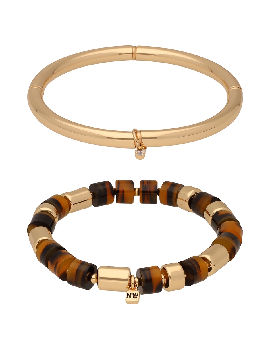 Set pulsera Gold Tortoise & Cheetah con acabado pulido