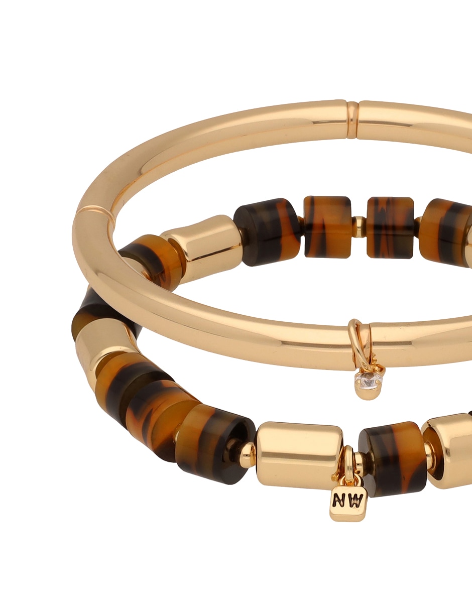 Set pulsera Gold Tortoise & Cheetah con acabado pulido 4