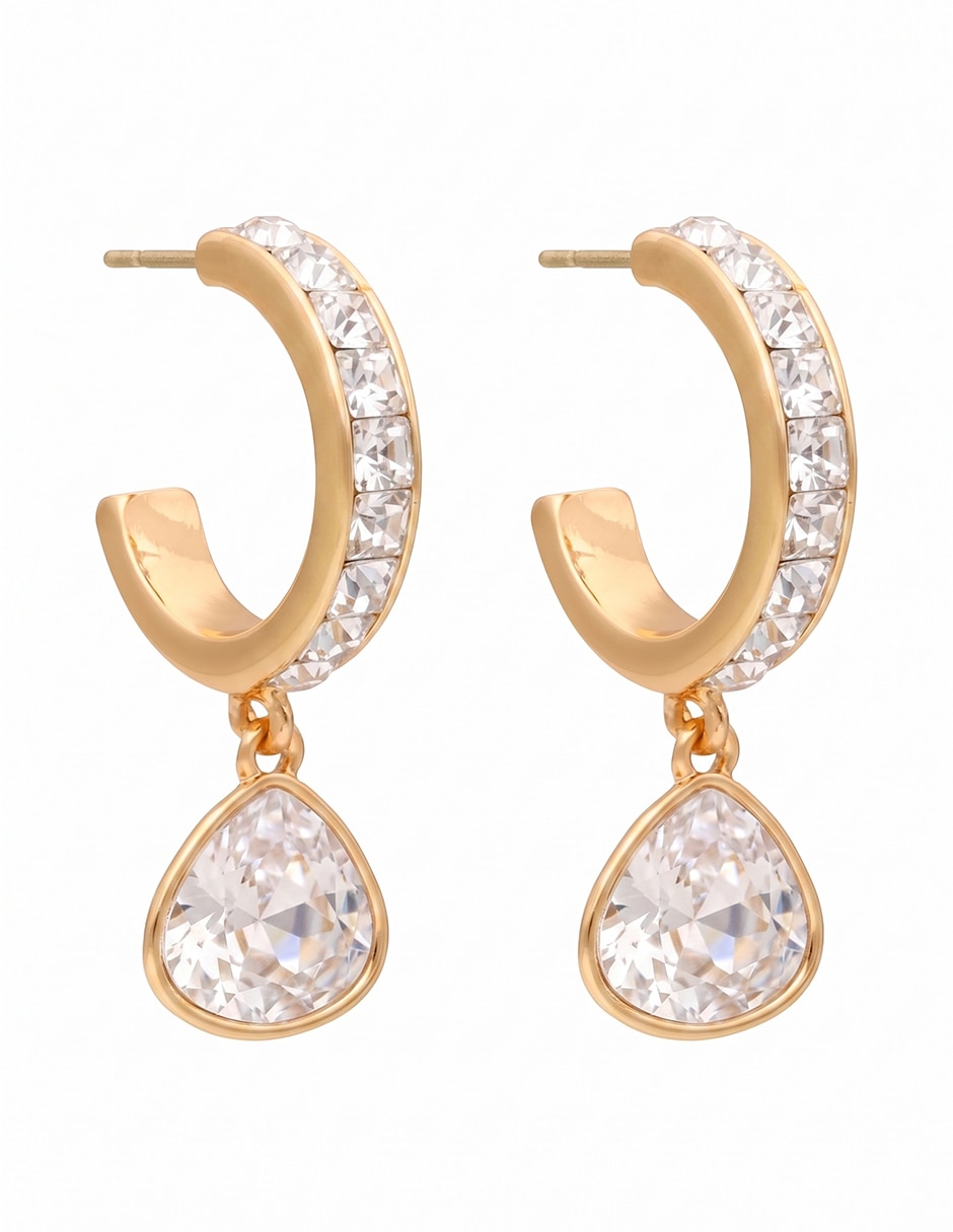 Aretes circulares Color Earring Capsule con acabado brillante cristal Aretes circulares Color Earring Capsule con acabado brillante cristal