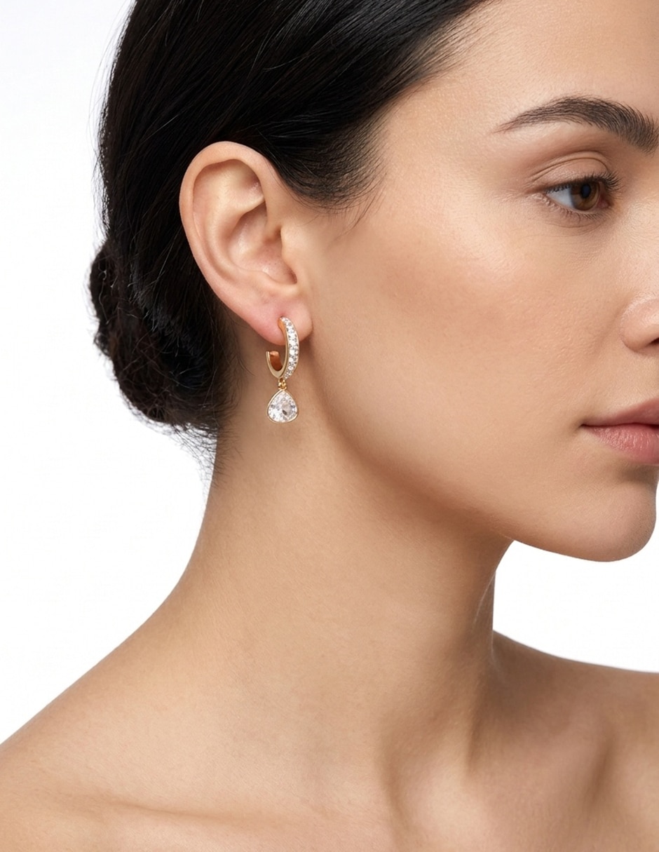Aretes circulares Color Earring Capsule con acabado brillante cristal 3