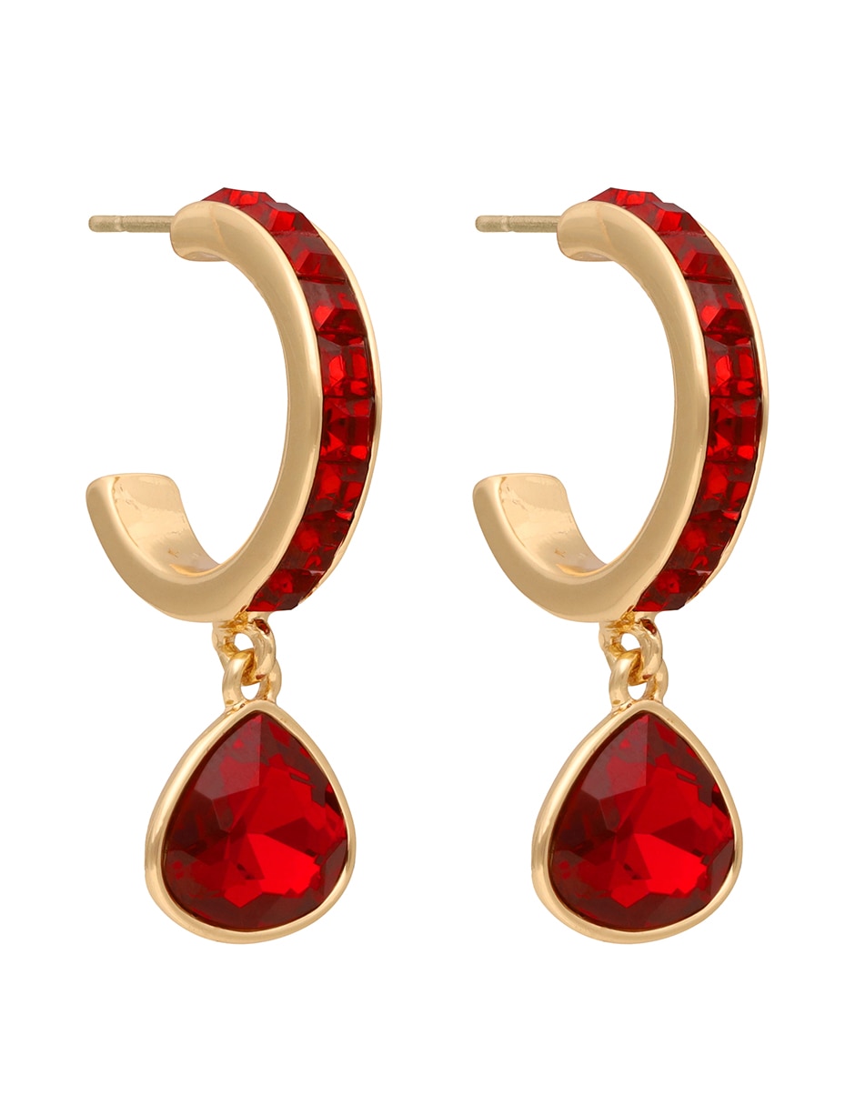 Aretes circulares Color Earring Capsule con acabado brillante cristal Aretes circulares Color Earring Capsule con acabado brillante cristal