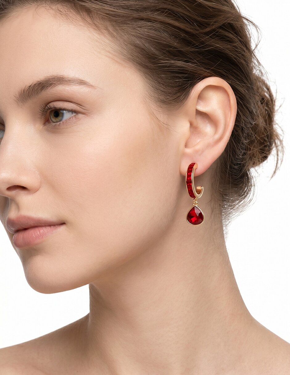 Aretes circulares Color Earring Capsule con acabado brillante cristal 3