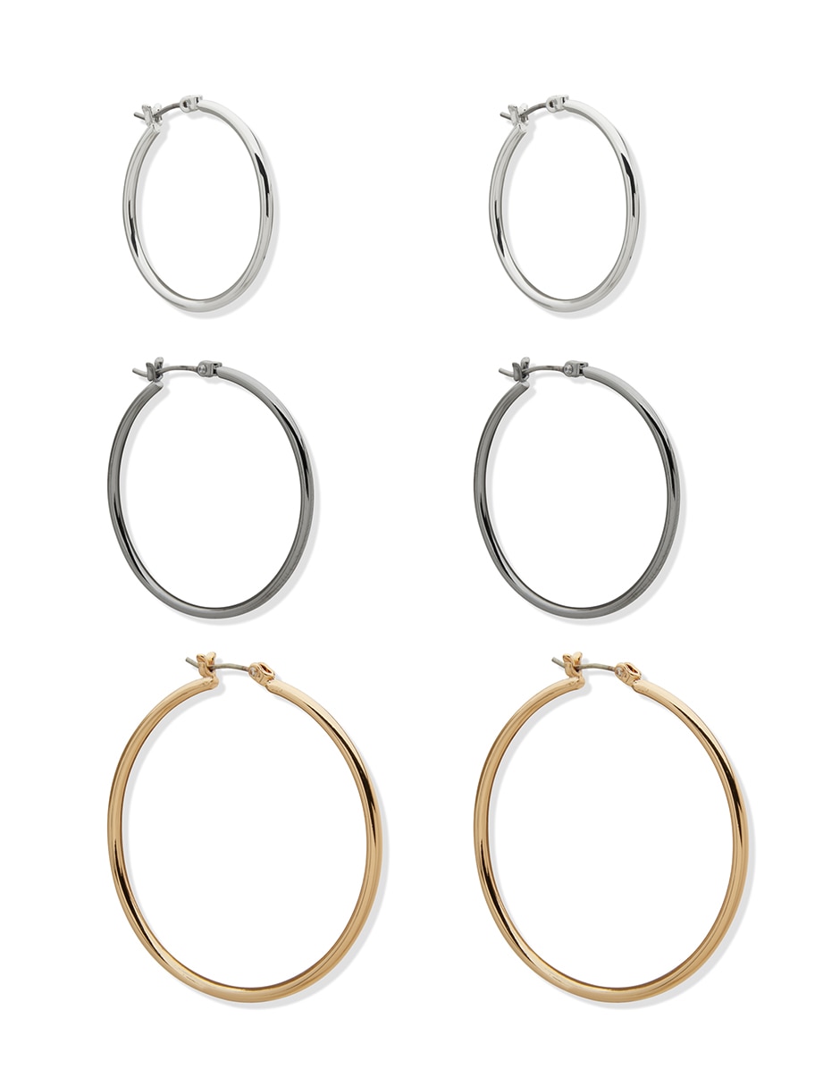 Aretes de aro acabado pulido