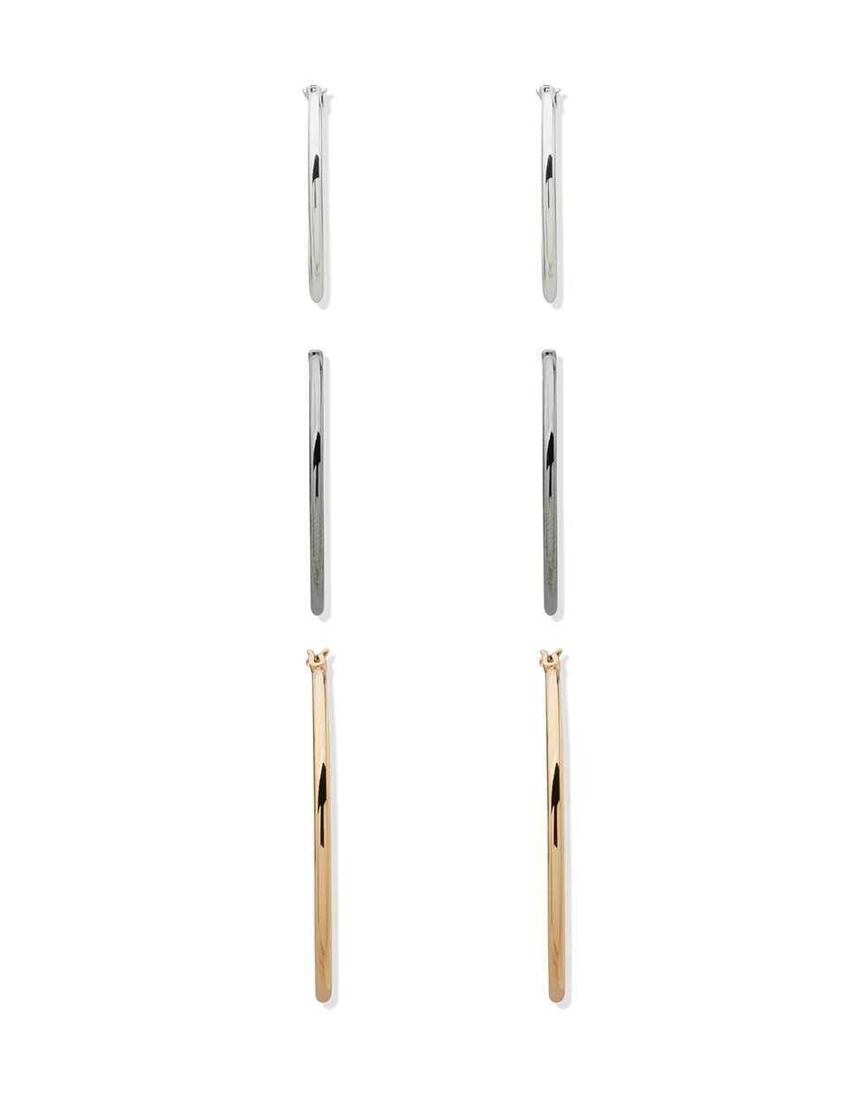 Aretes de aro acabado pulido 3
