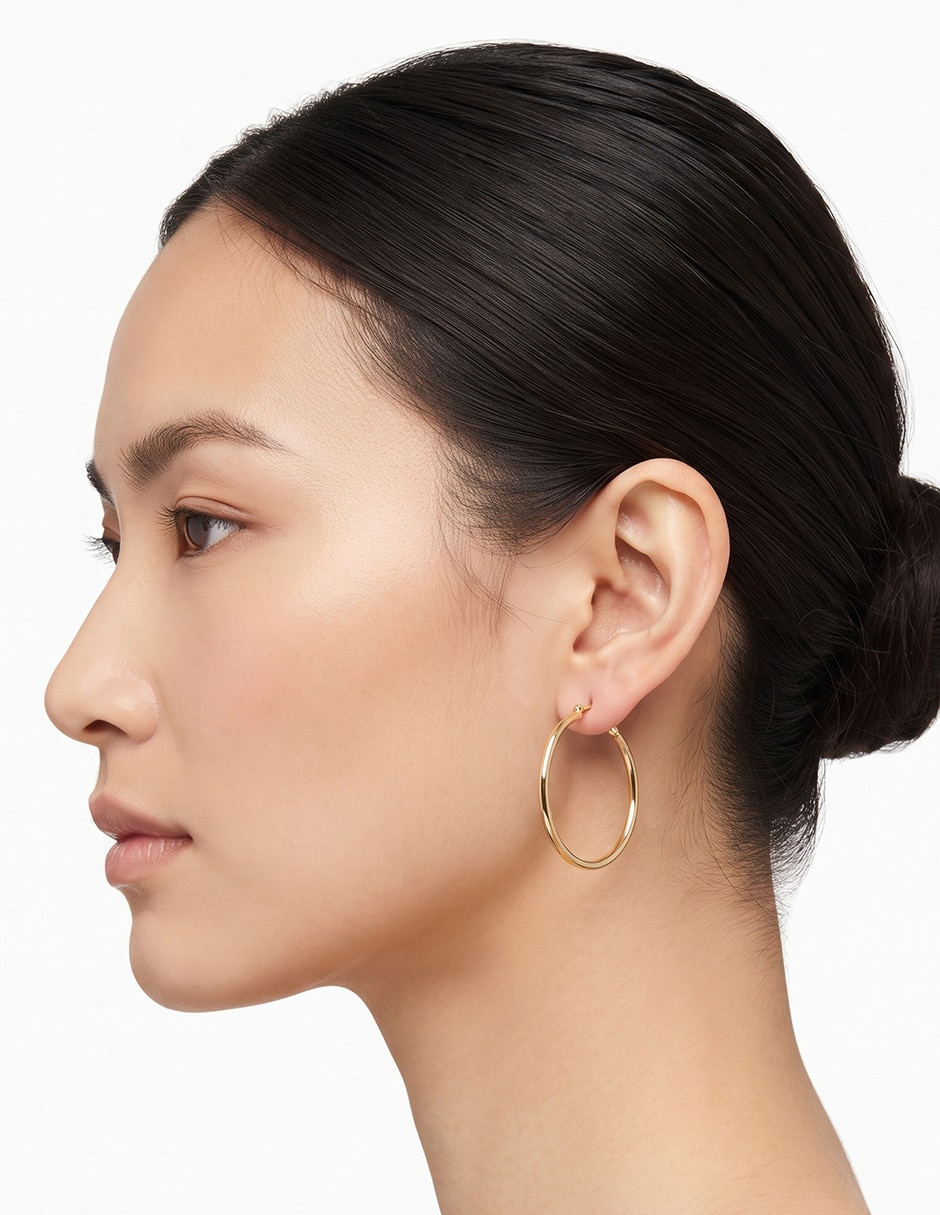 Aretes de aro acabado pulido 2