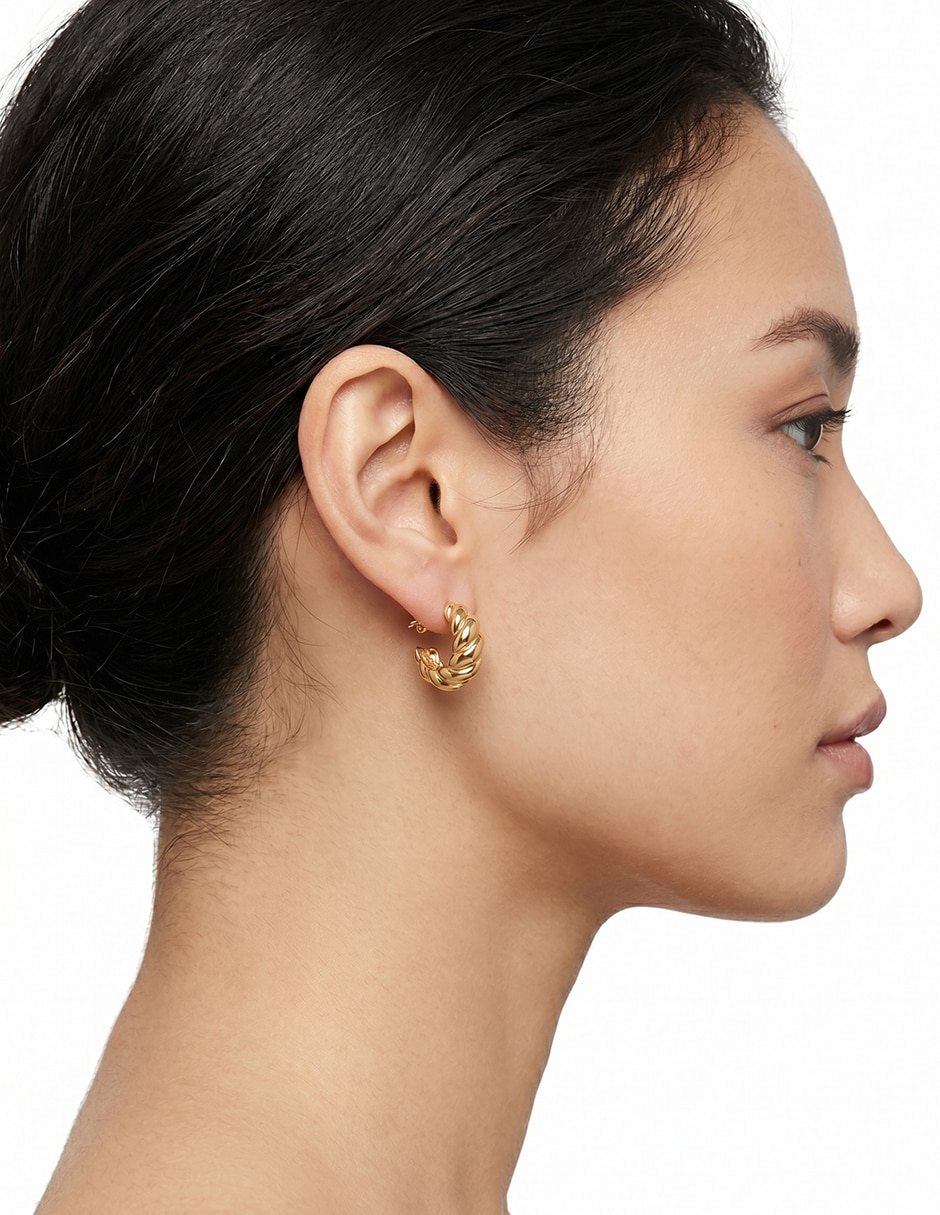 Set de aretes con acabado martillado 3