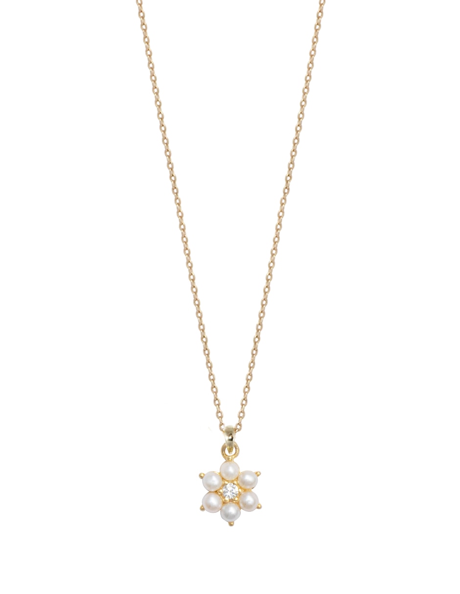 Collar con dije de flor Floral de plata p 925 1