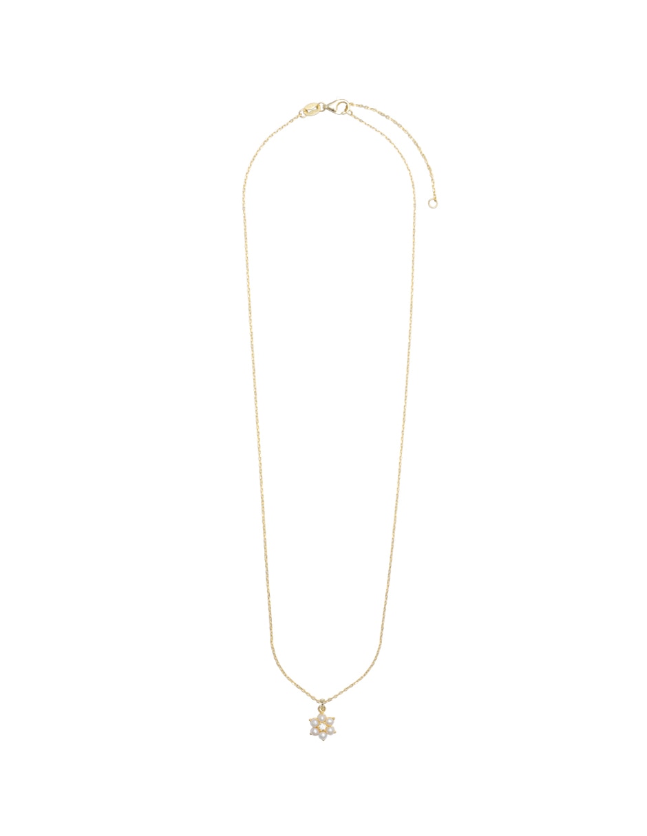 Collar con dije de flor Floral de plata p 925