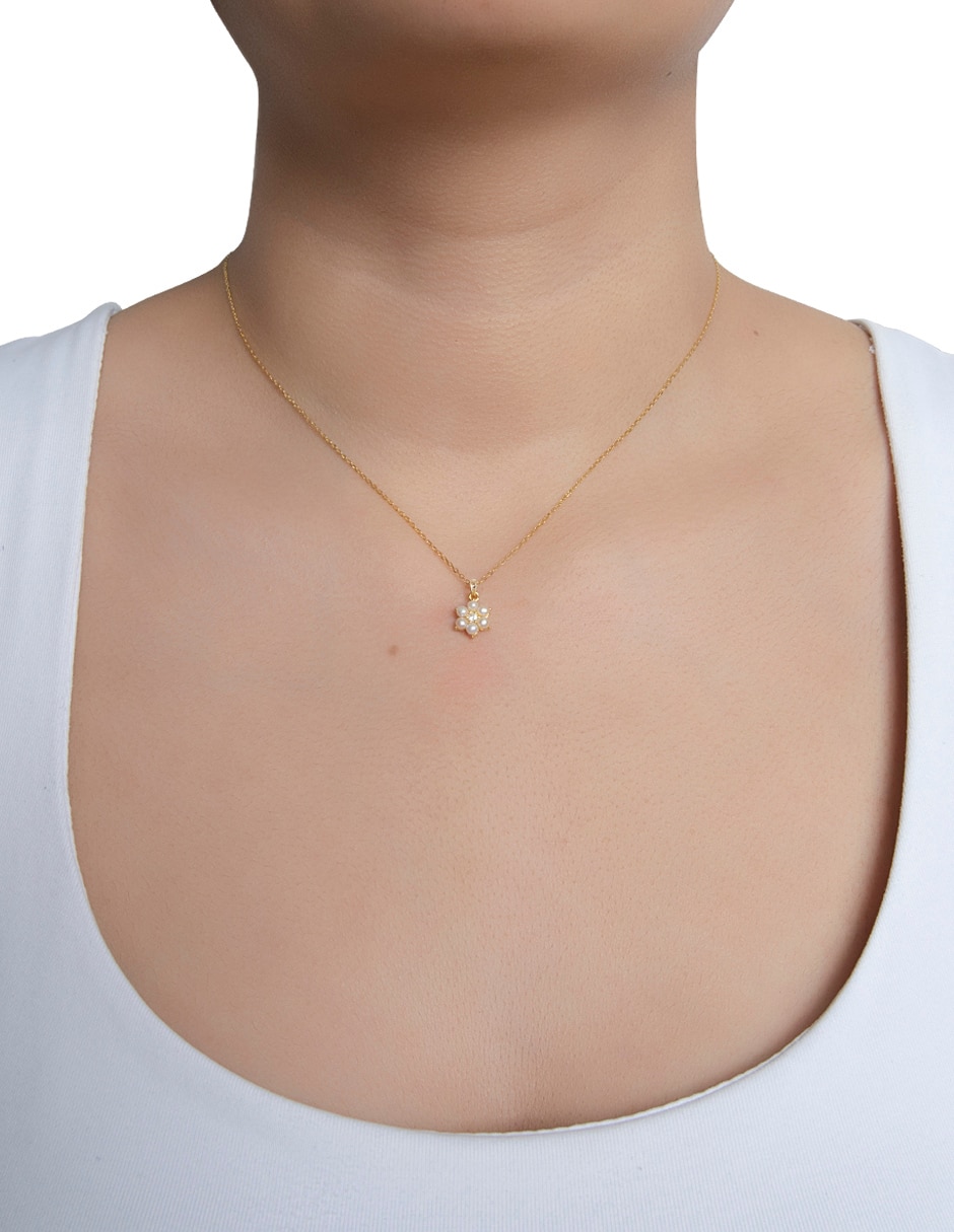 Collar con dije de flor Floral de plata p 925 3