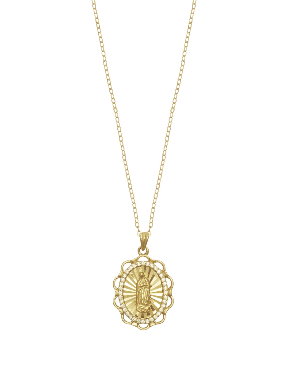 Medalla y cadena de virgen de Guadalupe de plata p 925 1