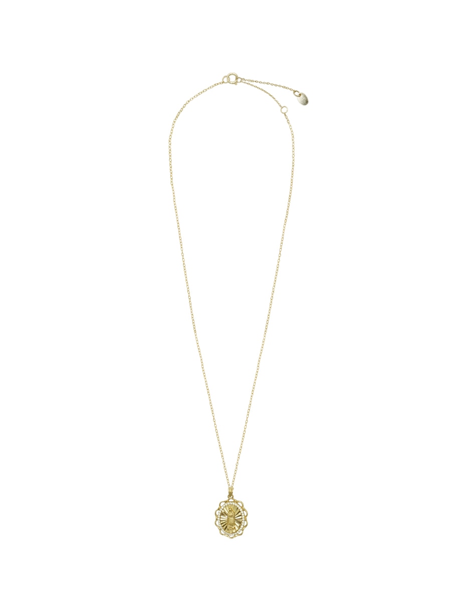 Medalla y cadena de virgen de Guadalupe de plata p 925