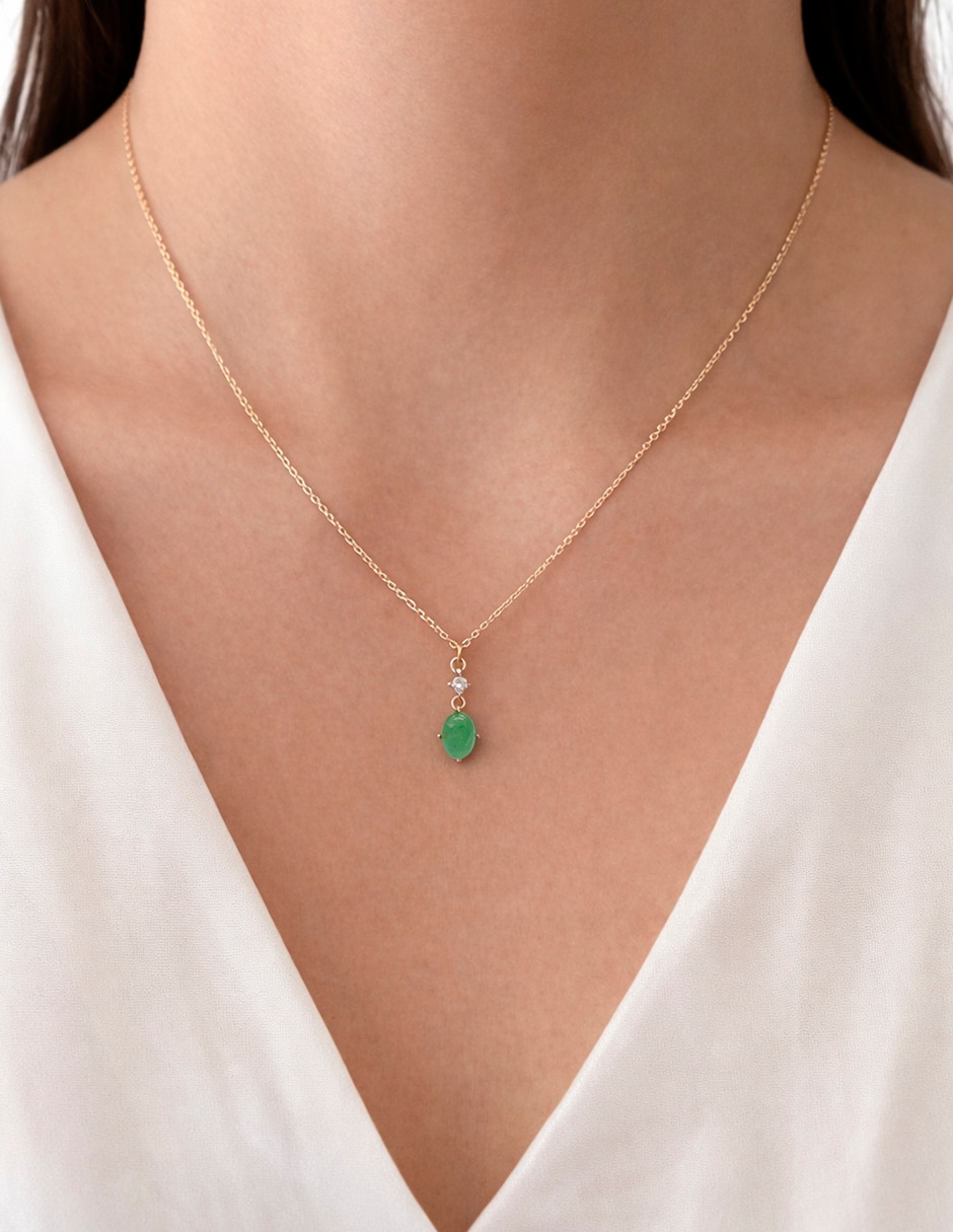 Collar con dije ovalado Aventurine 3