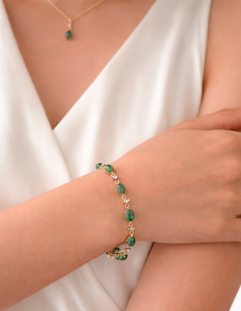 Pulsera Aventurine con acabado pavé 3
