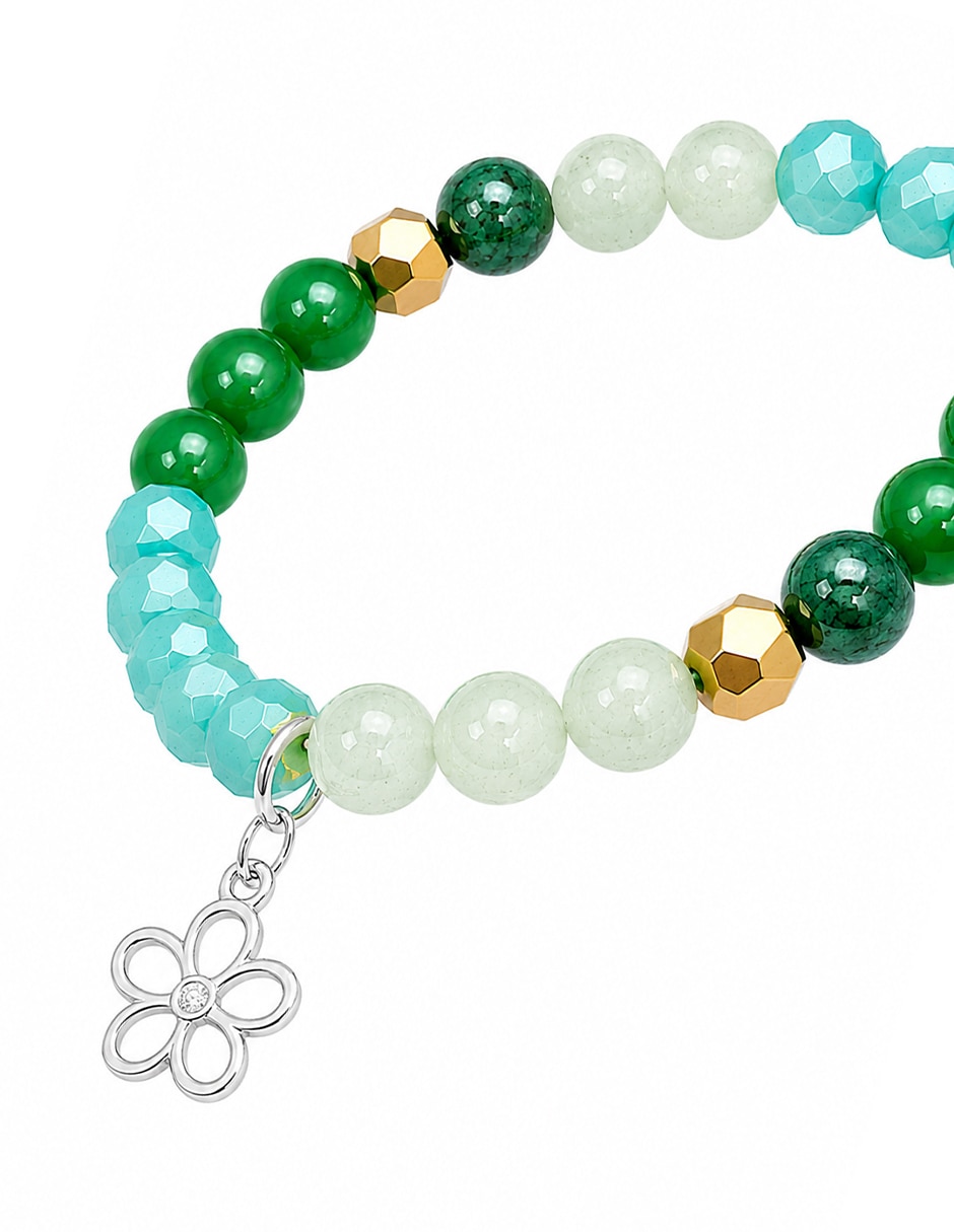 Pulsera de ágata con agata verde natural p 925 petit piedras acabado Pulsera de ágata con agata verde natural p 925 petit piedras acabado