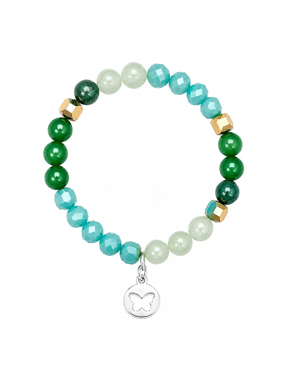 Pulsera de ágata con agata verde natural p 925 petit piedras acabado 1