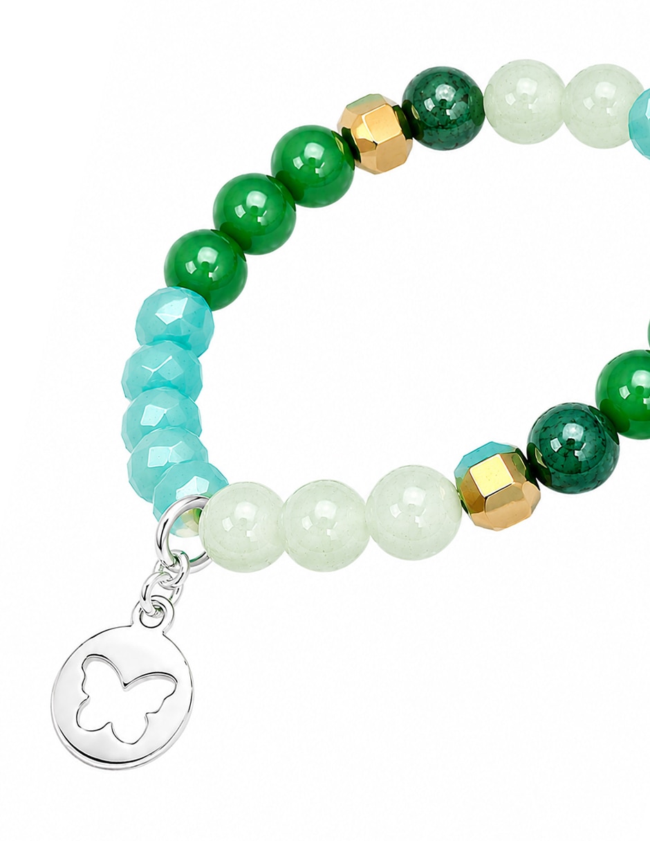 Pulsera de ágata con agata verde natural p 925 petit piedras acabado 2
