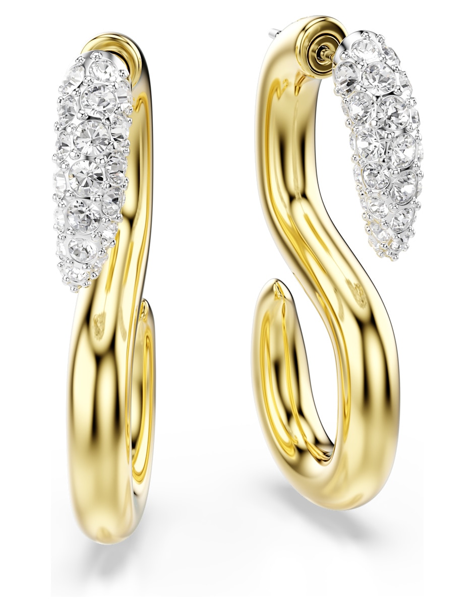 Aretes cortos de eslabon Dextera Chain con acabado brillante swarovski