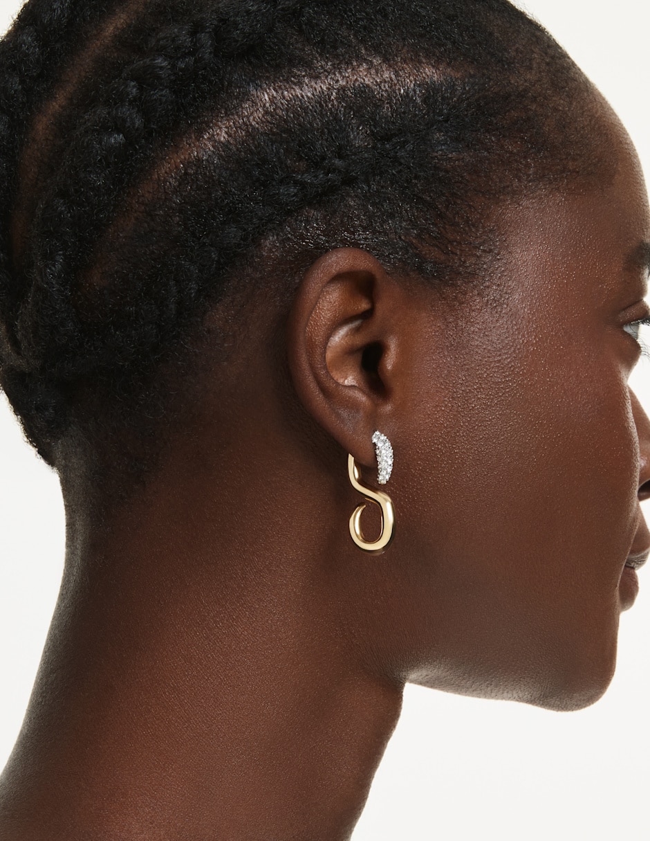 Aretes cortos de eslabon Dextera Chain con acabado brillante 4
