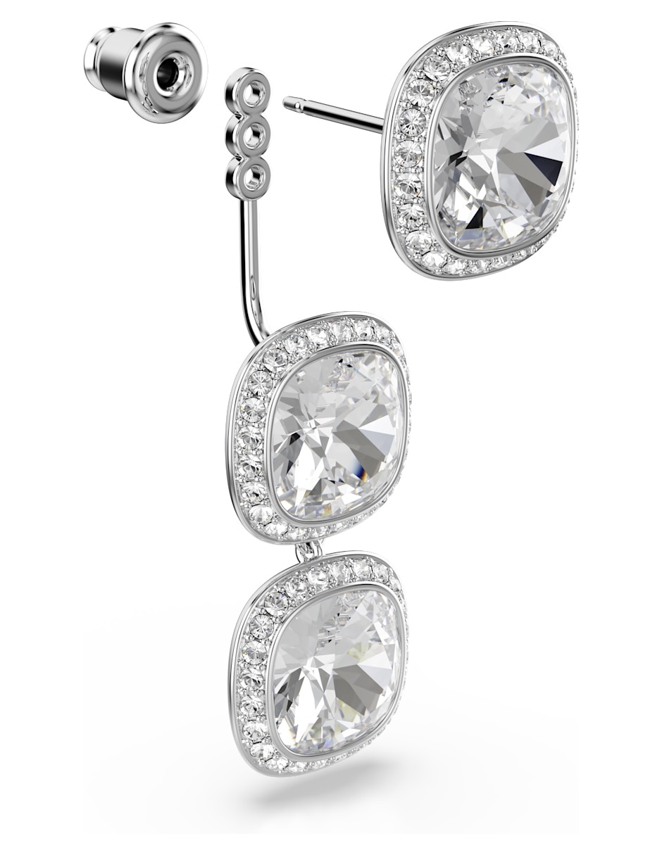 Aretes largos de Cuadro Una con acabado brillante swarovski Aretes largos de Cuadro Una con acabado brillante swarovski