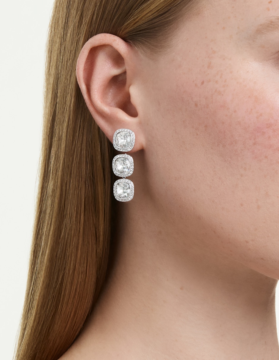 Aretes largos de Cuadro Una con acabado brillante 6